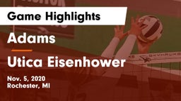 Adams  vs Utica Eisenhower  Game Highlights - Nov. 5, 2020