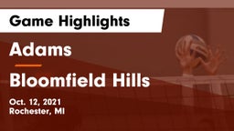 Adams  vs Bloomfield Hills  Game Highlights - Oct. 12, 2021