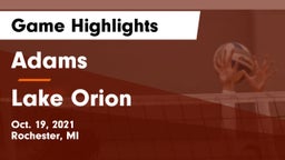 Adams  vs Lake Orion  Game Highlights - Oct. 19, 2021