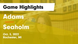 Adams  vs Seaholm  Game Highlights - Oct. 3, 2022