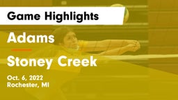 Adams  vs Stoney Creek  Game Highlights - Oct. 6, 2022