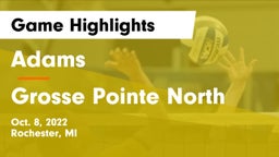 Adams  vs Grosse Pointe North  Game Highlights - Oct. 8, 2022