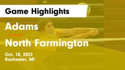 Adams  vs North Farmington  Game Highlights - Oct. 18, 2022