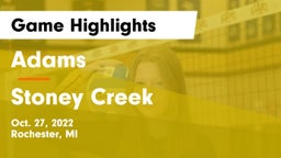 Adams  vs Stoney Creek  Game Highlights - Oct. 27, 2022