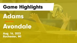 Adams  vs Avondale  Game Highlights - Aug. 16, 2023