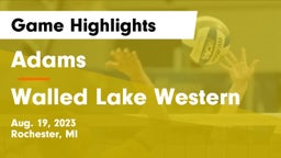 Adams  vs Walled Lake Western  Game Highlights - Aug. 19, 2023