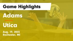 Adams  vs Utica  Game Highlights - Aug. 19, 2023