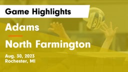 Adams  vs North Farmington  Game Highlights - Aug. 30, 2023