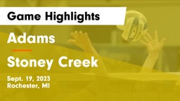 Adams  vs Stoney Creek  Game Highlights - Sept. 19, 2023