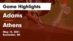 Adams  vs Athens  Game Highlights - May 12, 2021