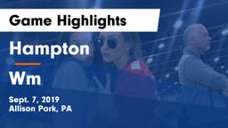 Hampton  vs Wm Game Highlights - Sept. 7, 2019