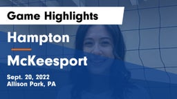 Hampton  vs McKeesport  Game Highlights - Sept. 20, 2022
