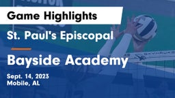 St. Paul's Episcopal  vs Bayside Academy  Game Highlights - Sept. 14, 2023
