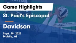 St. Paul's Episcopal  vs Davidson  Game Highlights - Sept. 28, 2023