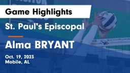 St. Paul's Episcopal  vs Alma BRYANT Game Highlights - Oct. 19, 2023