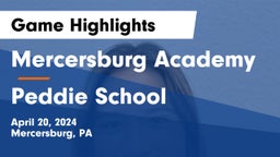 Mercersburg Academy vs Peddie School Game Highlights - April 20, 2024