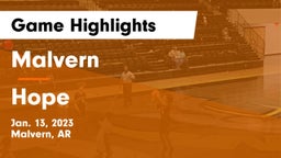 Malvern  vs Hope  Game Highlights - Jan. 13, 2023