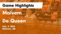 Malvern  vs De Queen  Game Highlights - Feb. 3, 2023