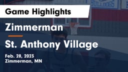 Zimmerman  vs St. Anthony Village  Game Highlights - Feb. 28, 2023
