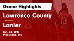 Lawrence County  vs Lanier  Game Highlights - Jan. 28, 2020