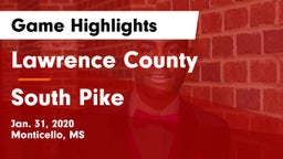 Lawrence County  vs South Pike  Game Highlights - Jan. 31, 2020