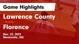 Lawrence County  vs Florence  Game Highlights - Dec. 22, 2022