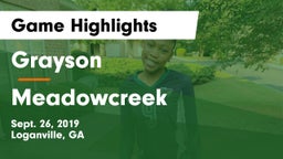 Grayson  vs Meadowcreek Game Highlights - Sept. 26, 2019