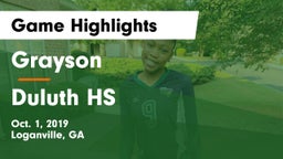 Grayson  vs Duluth HS Game Highlights - Oct. 1, 2019