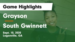 Grayson  vs South Gwinnett Game Highlights - Sept. 10, 2020