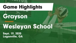 Grayson  vs Wesleyan School Game Highlights - Sept. 19, 2020