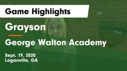 Grayson  vs George Walton Academy Game Highlights - Sept. 19, 2020