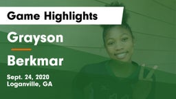 Grayson  vs Berkmar Game Highlights - Sept. 24, 2020