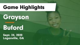Grayson  vs Buford  Game Highlights - Sept. 24, 2020