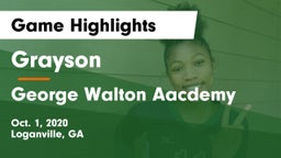 Grayson  vs George Walton Aacdemy Game Highlights - Oct. 1, 2020