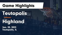 Teutopolis  vs Highland  Game Highlights - Jan. 20, 2023