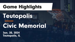 Teutopolis  vs Civic Memorial  Game Highlights - Jan. 20, 2024