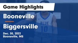 Booneville  vs Biggersville  Game Highlights - Dec. 30, 2022