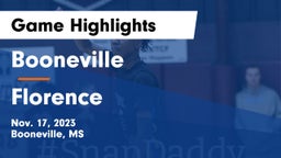 Booneville  vs Florence  Game Highlights - Nov. 17, 2023