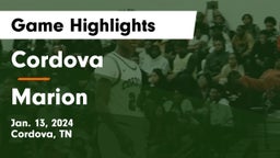 Cordova  vs Marion  Game Highlights - Jan. 13, 2024