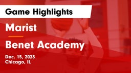 Marist  vs Benet Academy  Game Highlights - Dec. 15, 2023