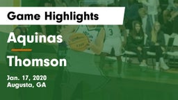Aquinas  vs Thomson  Game Highlights - Jan. 17, 2020