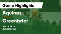 Aquinas  vs Greenbrier  Game Highlights - Jan. 5, 2021