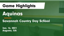Aquinas  vs Savannah Country Day School Game Highlights - Jan. 16, 2021