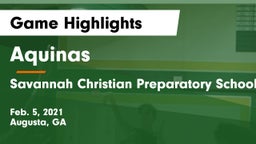 Aquinas  vs Savannah Christian Preparatory School Game Highlights - Feb. 5, 2021