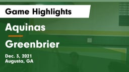 Aquinas  vs Greenbrier  Game Highlights - Dec. 3, 2021