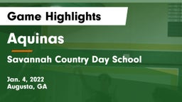Aquinas  vs Savannah Country Day School Game Highlights - Jan. 4, 2022