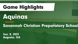 Aquinas  vs Savannah Christian Preparatory School Game Highlights - Jan. 8, 2022