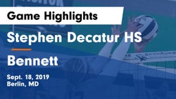 Stephen Decatur HS vs Bennett  Game Highlights - Sept. 18, 2019