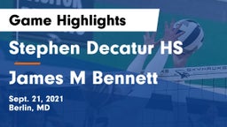 Stephen Decatur HS vs James M Bennett  Game Highlights - Sept. 21, 2021