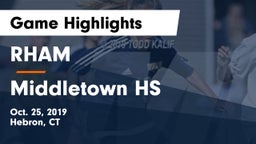 RHAM  vs Middletown HS Game Highlights - Oct. 25, 2019